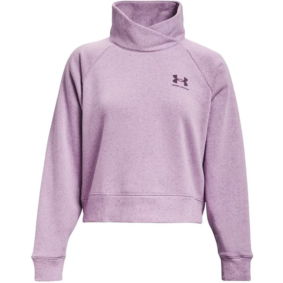 UNDER ARMOUR Fleece Pullover Top Sweater Sweatshirt Rival Wrap Neck Cotton Loose - Picture 3 of 13